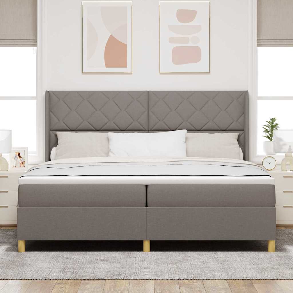 Boxspringbett mit Matratze Taupe 200 x 200 cm Stoff