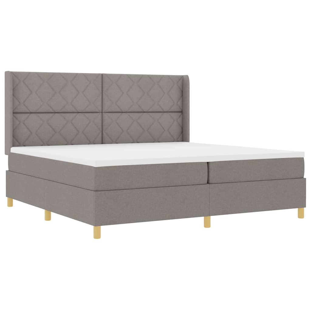 Boxspringbett mit Matratze Taupe 200 x 200 cm Stoff