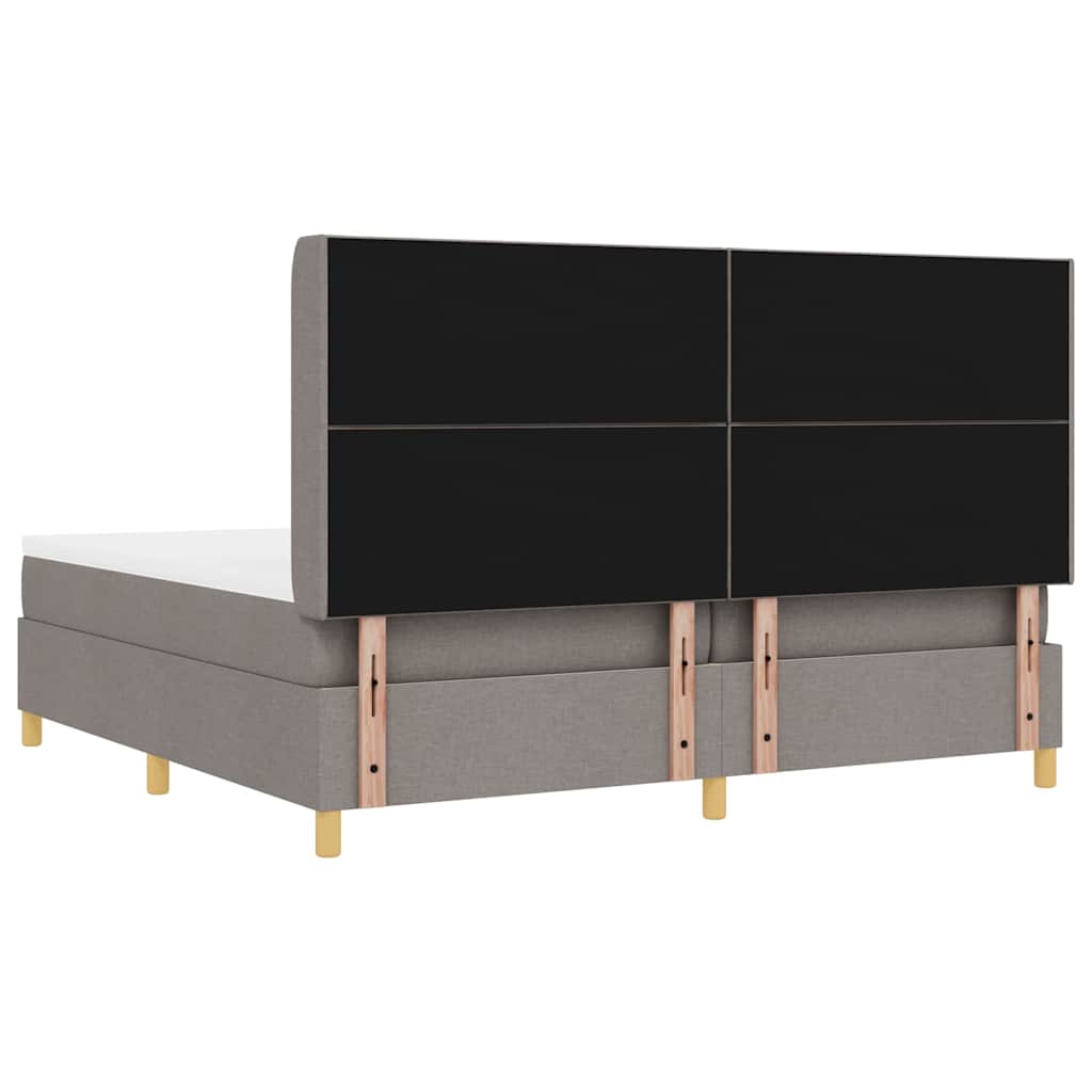 Boxspringbett mit Matratze Taupe 200 x 200 cm Stoff
