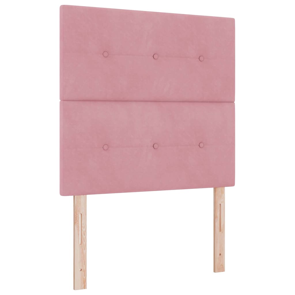 LED Boxspringbett mit Matratze Rosa 90 x 200 cm Samt
