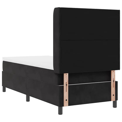 Boxspringbett mit LED-Lichtleisten Schwarz 100 x 200 cm Samt