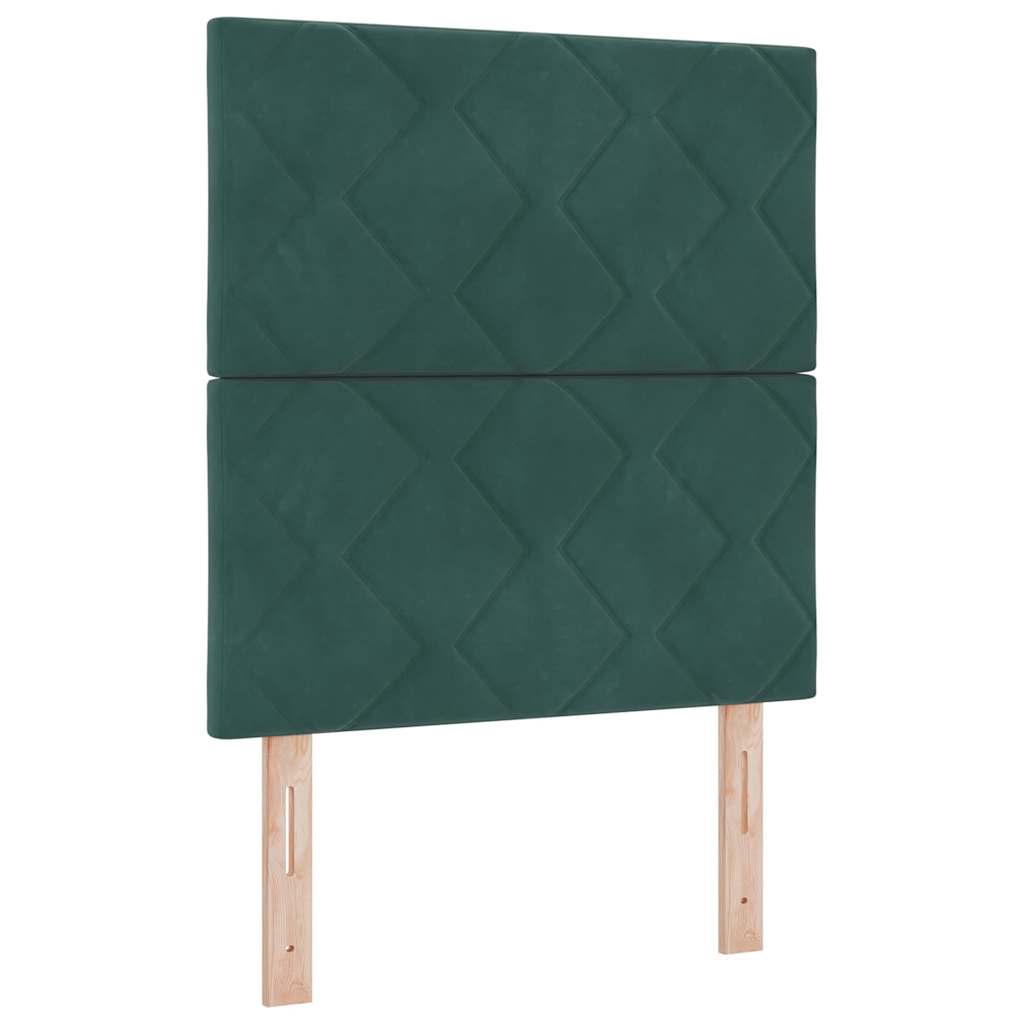 Boxspringbett mit LED-Lichtleisten Dunkelgrün 80 x 200 cm Samt