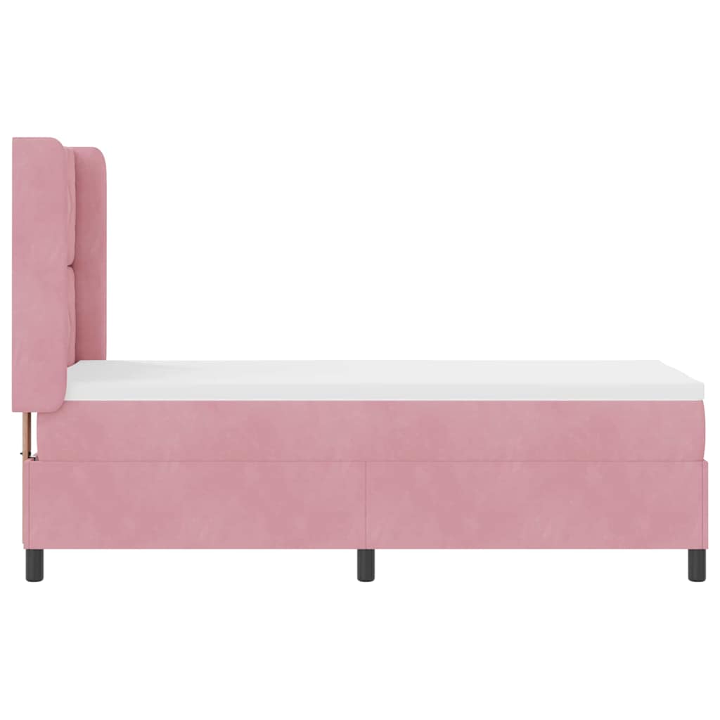 LED Boxspringbett mit Matratze Rosa 80 x 200 cm Samt