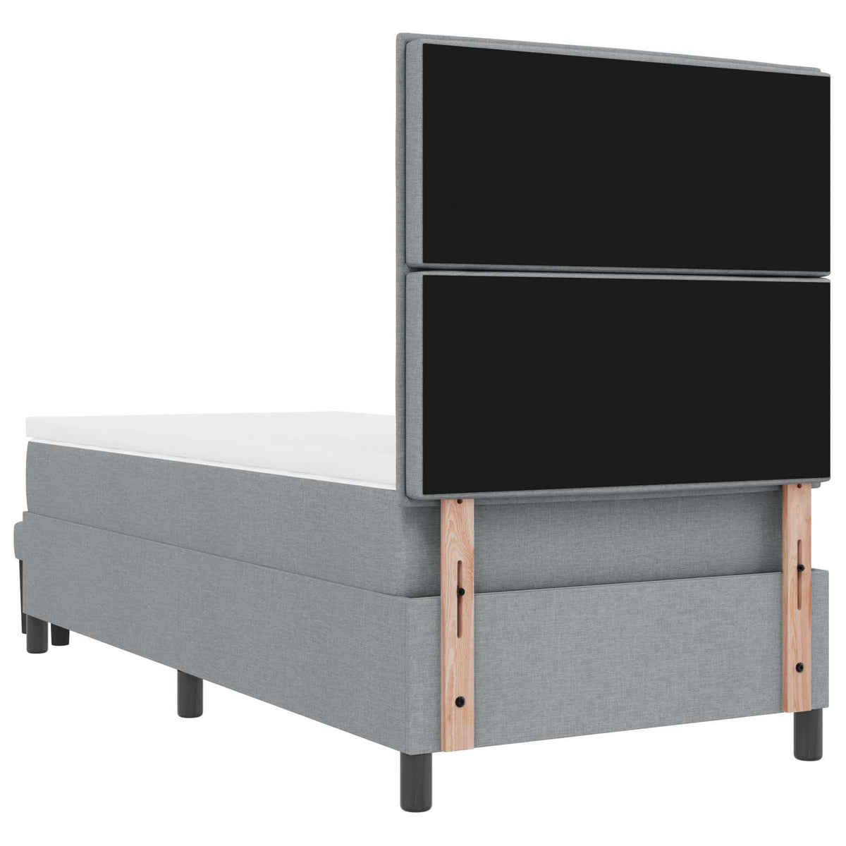 Boxspringbett mit Kopfteil Hellgrau 80 x 200 cm Stoff
