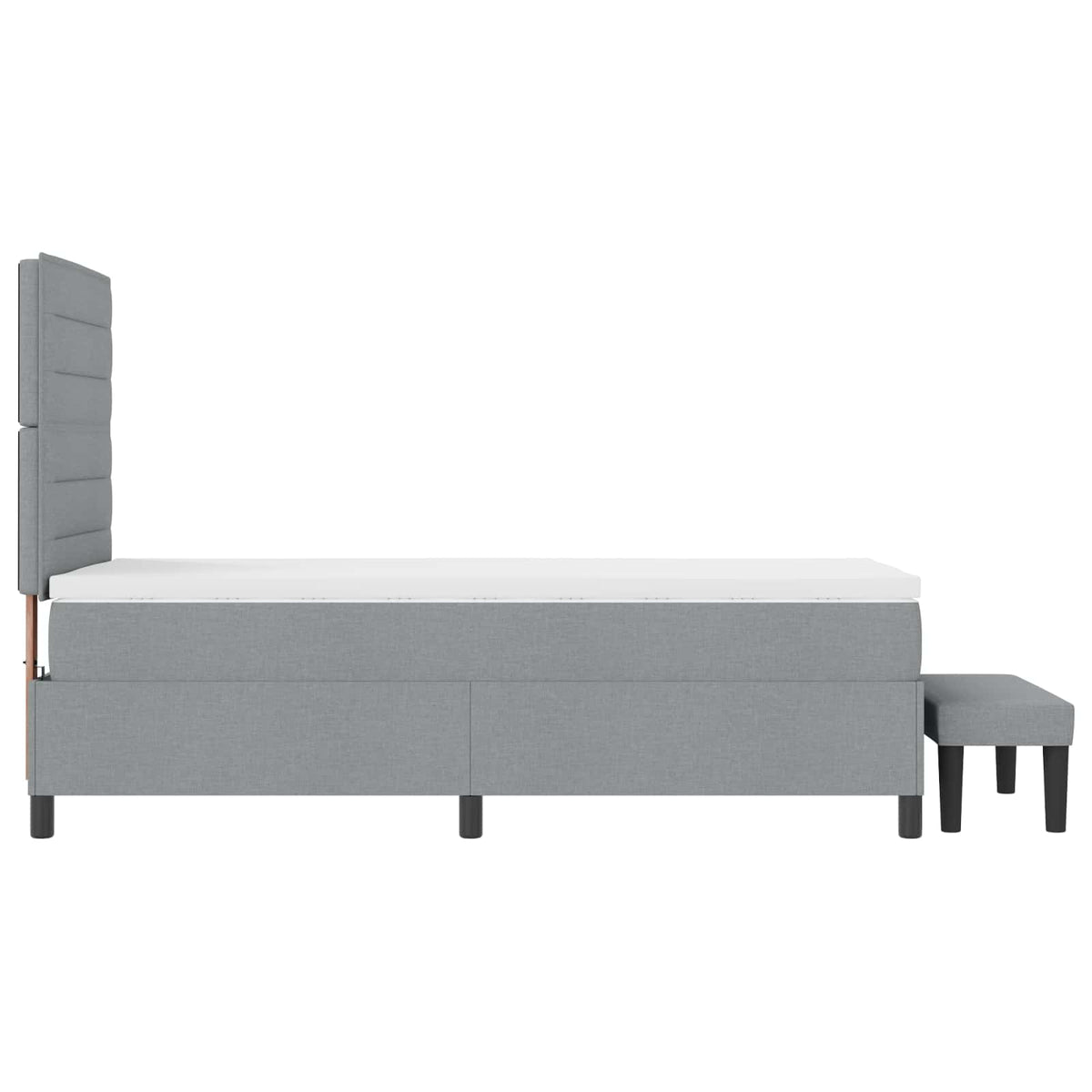 Boxspringbett mit Kopfteil Hellgrau 80 x 200 cm Stoff
