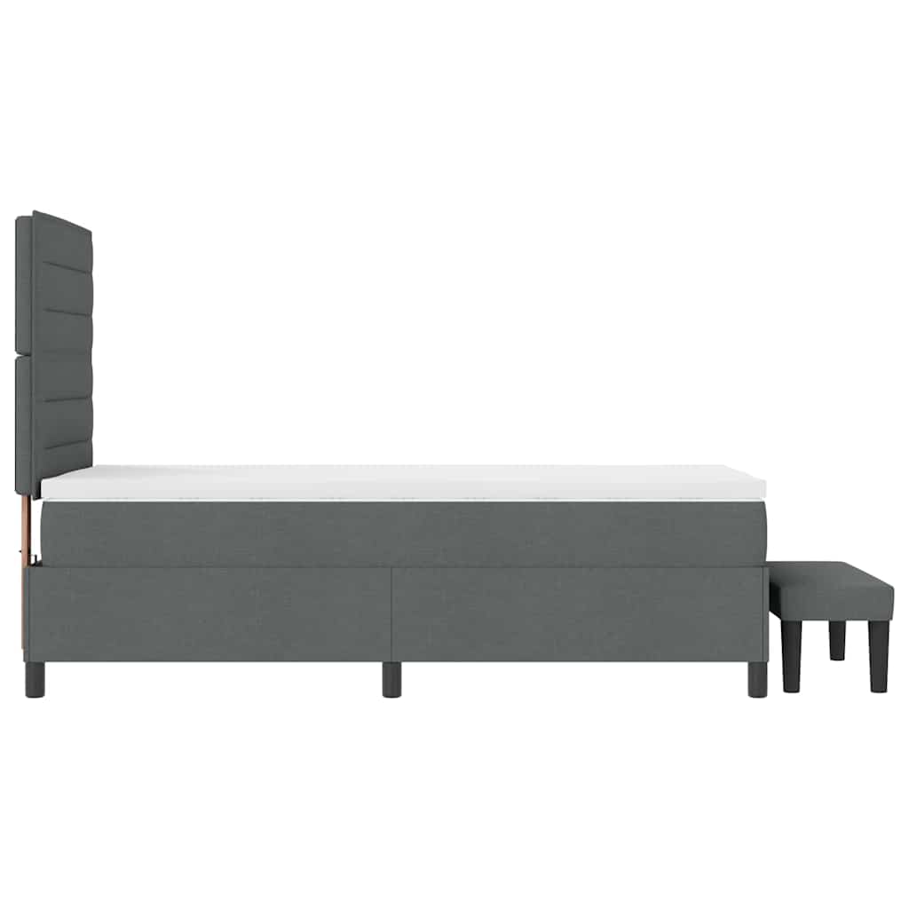 Boxspringbett mit Kissen Dunkelgrau 80 x 200 cm Stoff