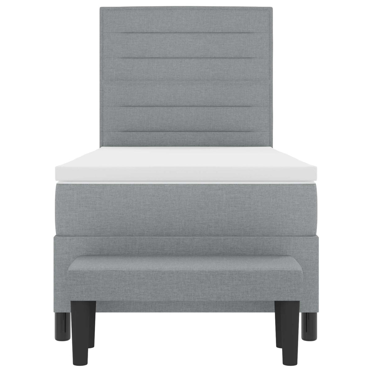 Boxspringbett mit Kopfteil Hellgrau 90 x 190 cm Stoff