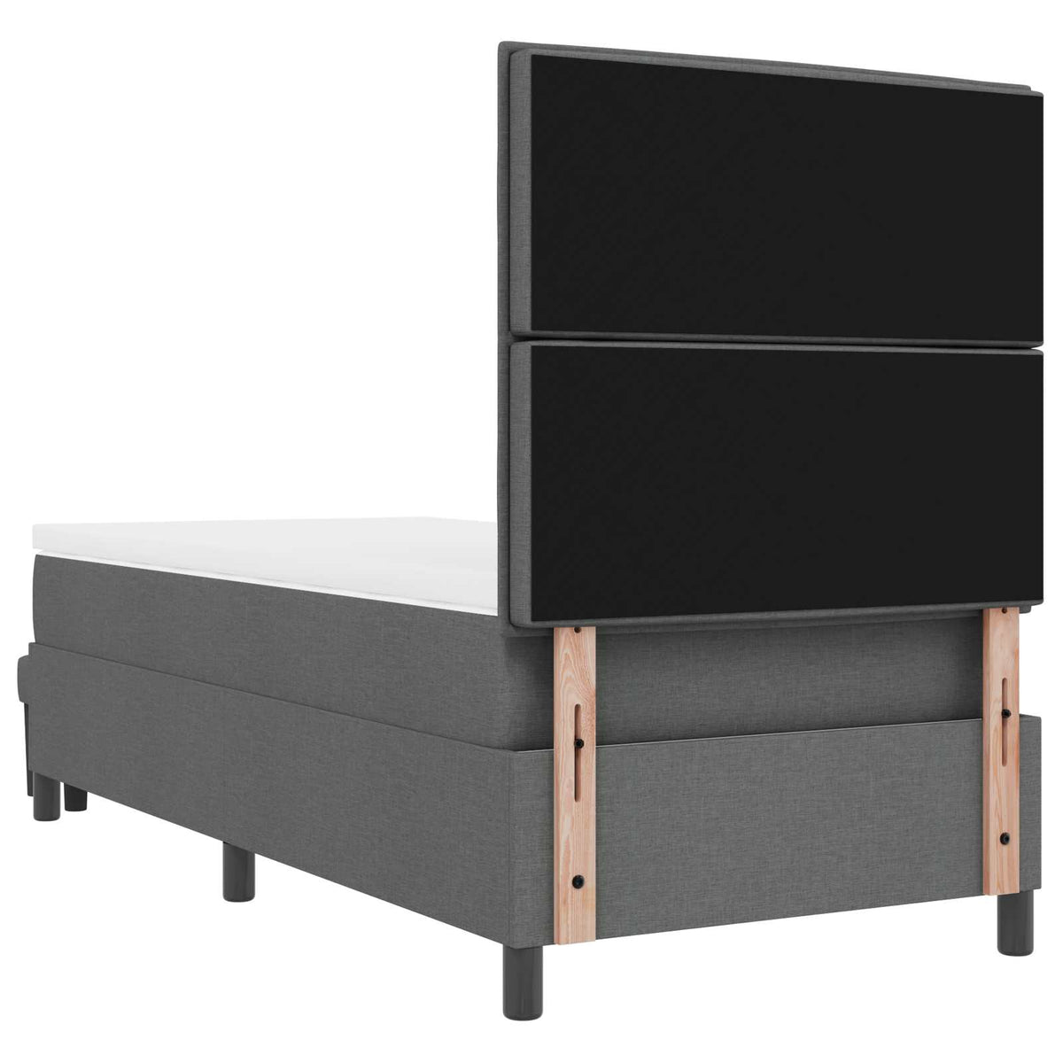 Boxspringbett mit Kissen Dunkelgrau 90 x 190 cm Stoff