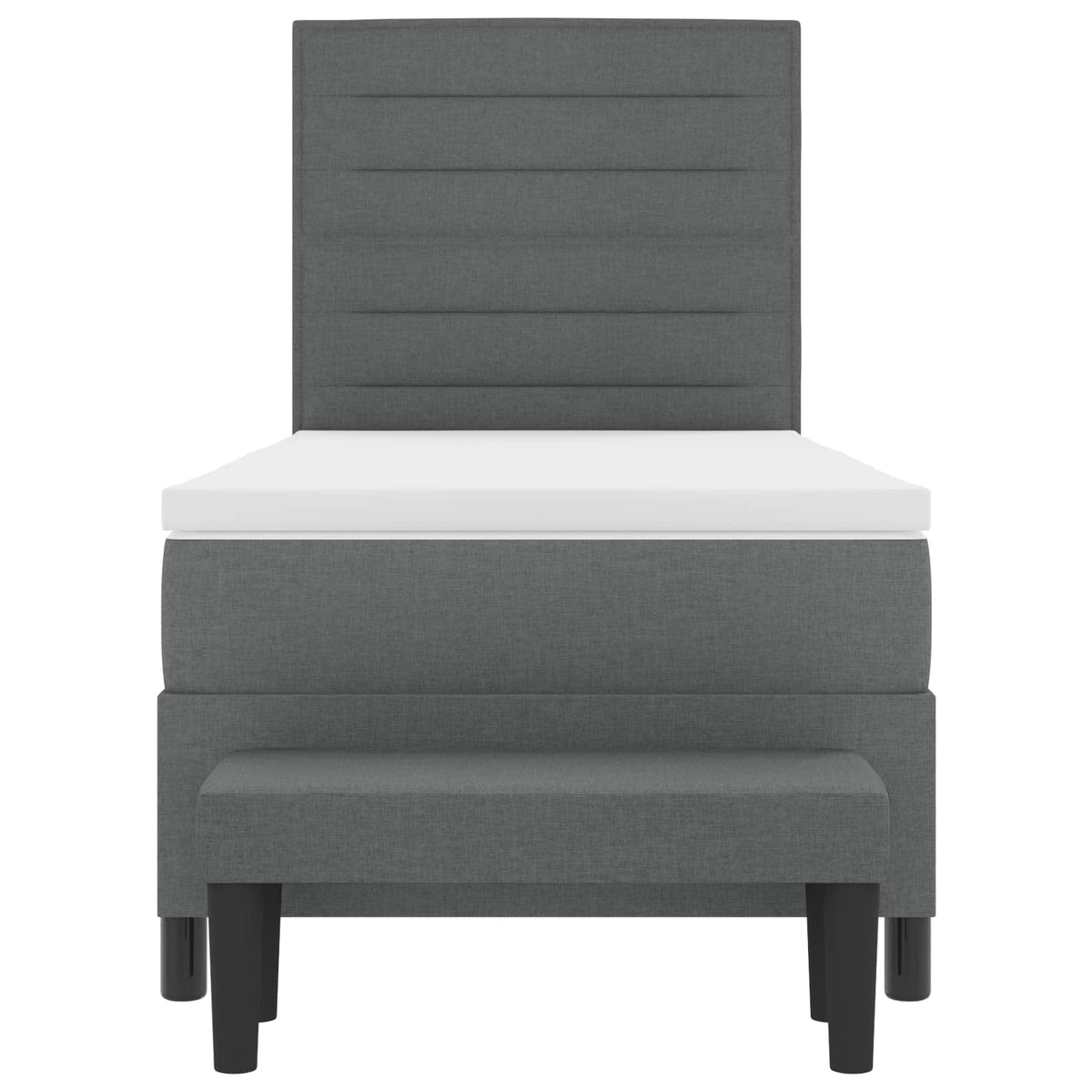 Boxspringbett mit Kissen Dunkelgrau 90 x 190 cm Stoff
