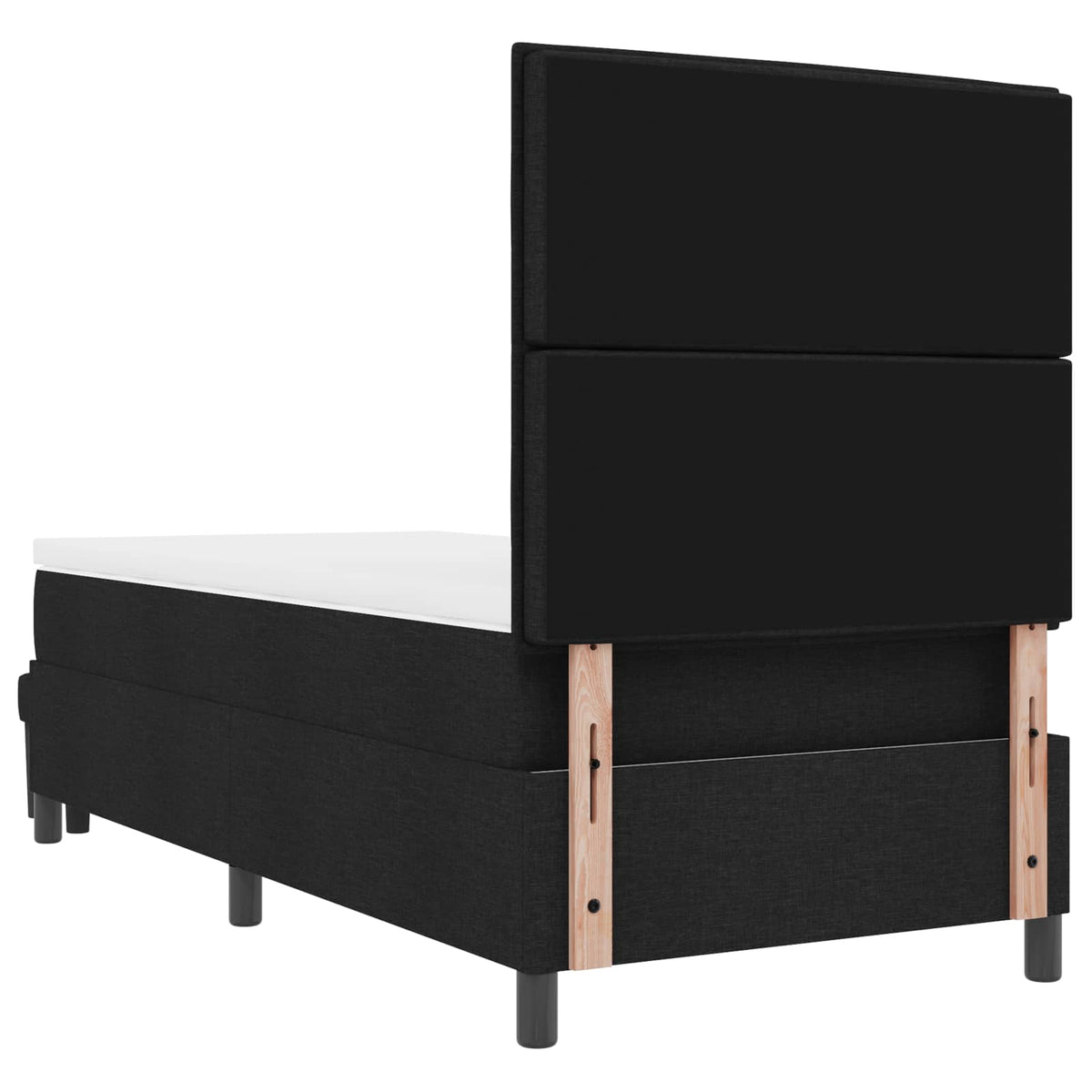 Boxspringbett mit Kopfteil Schwarz 90 x 190 cm Stoff