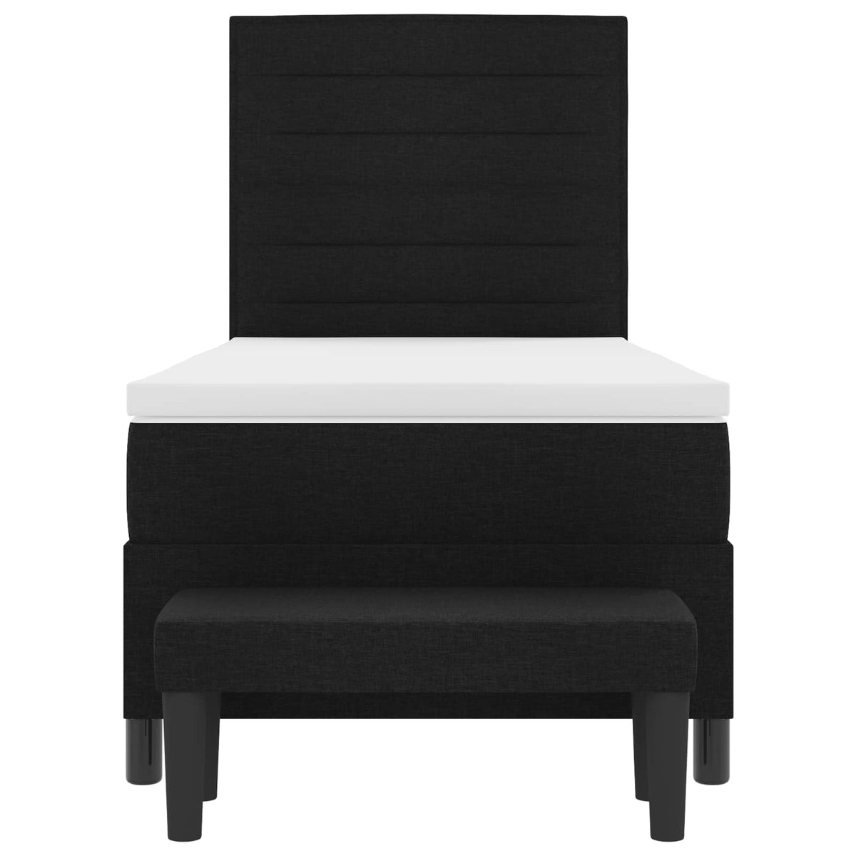 Boxspringbett mit Kopfteil Schwarz 90 x 190 cm Stoff