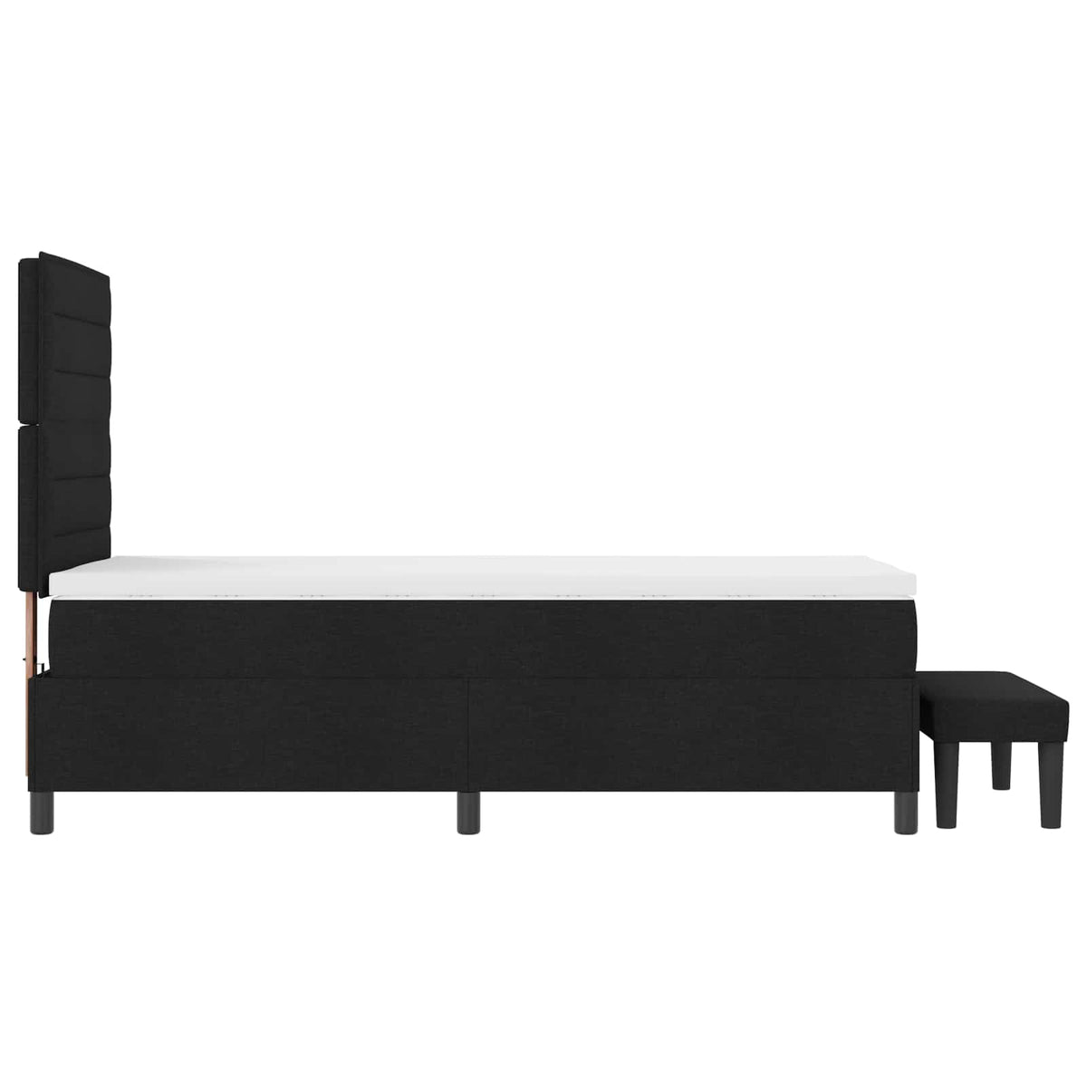 Boxspringbett mit Kopfteil Schwarz 90 x 190 cm Stoff