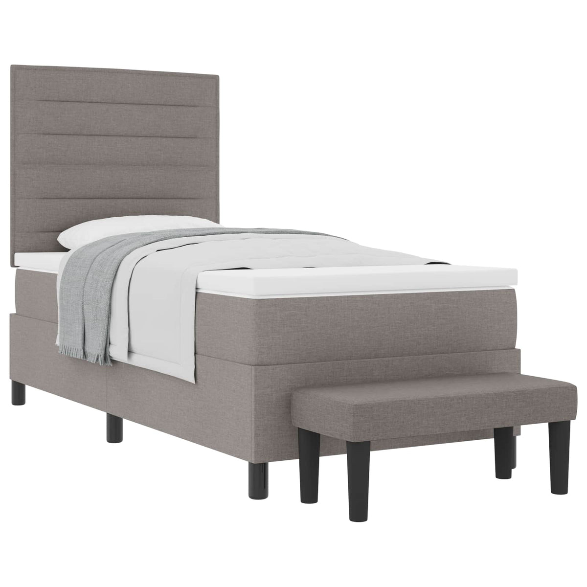 Boxspringbett mit Kopfteil Taupe 90 x 190 cm Stoff