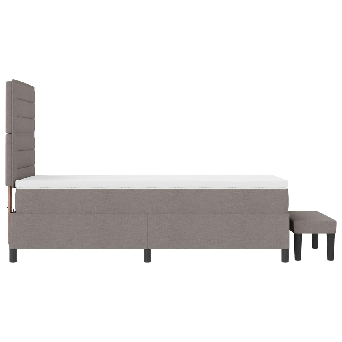 Boxspringbett mit Kopfteil Taupe 90 x 190 cm Stoff