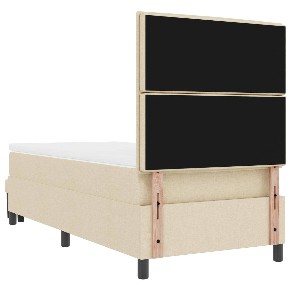 Boxspringbett mit Kopfteil Creme 90 x 190 cm Stoff