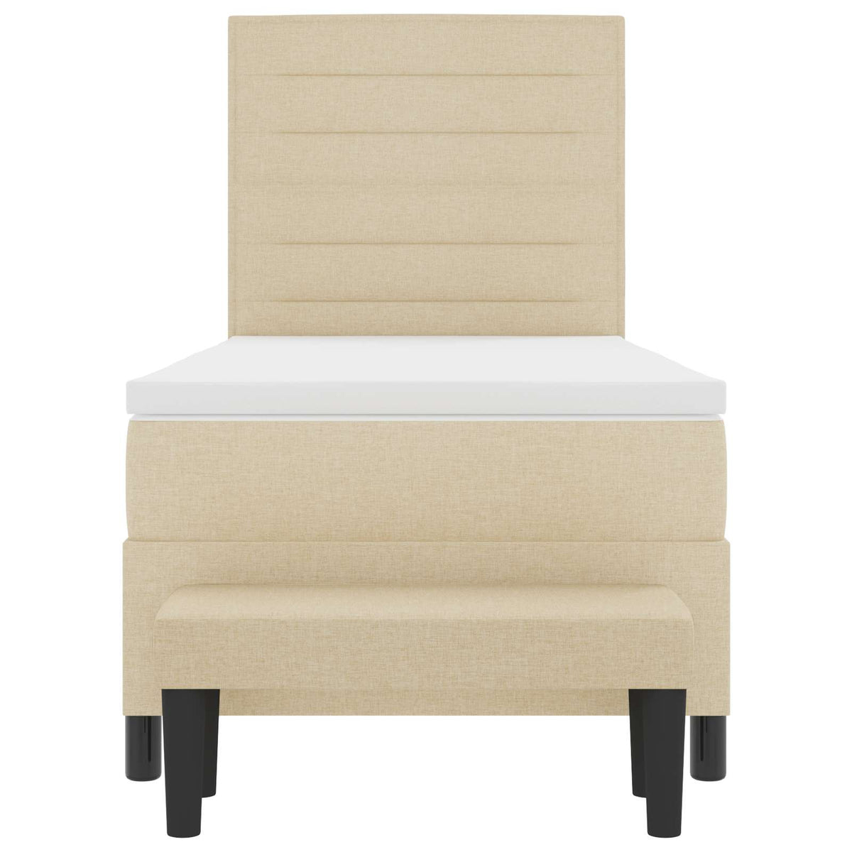 Boxspringbett mit Kopfteil Creme 90 x 190 cm Stoff