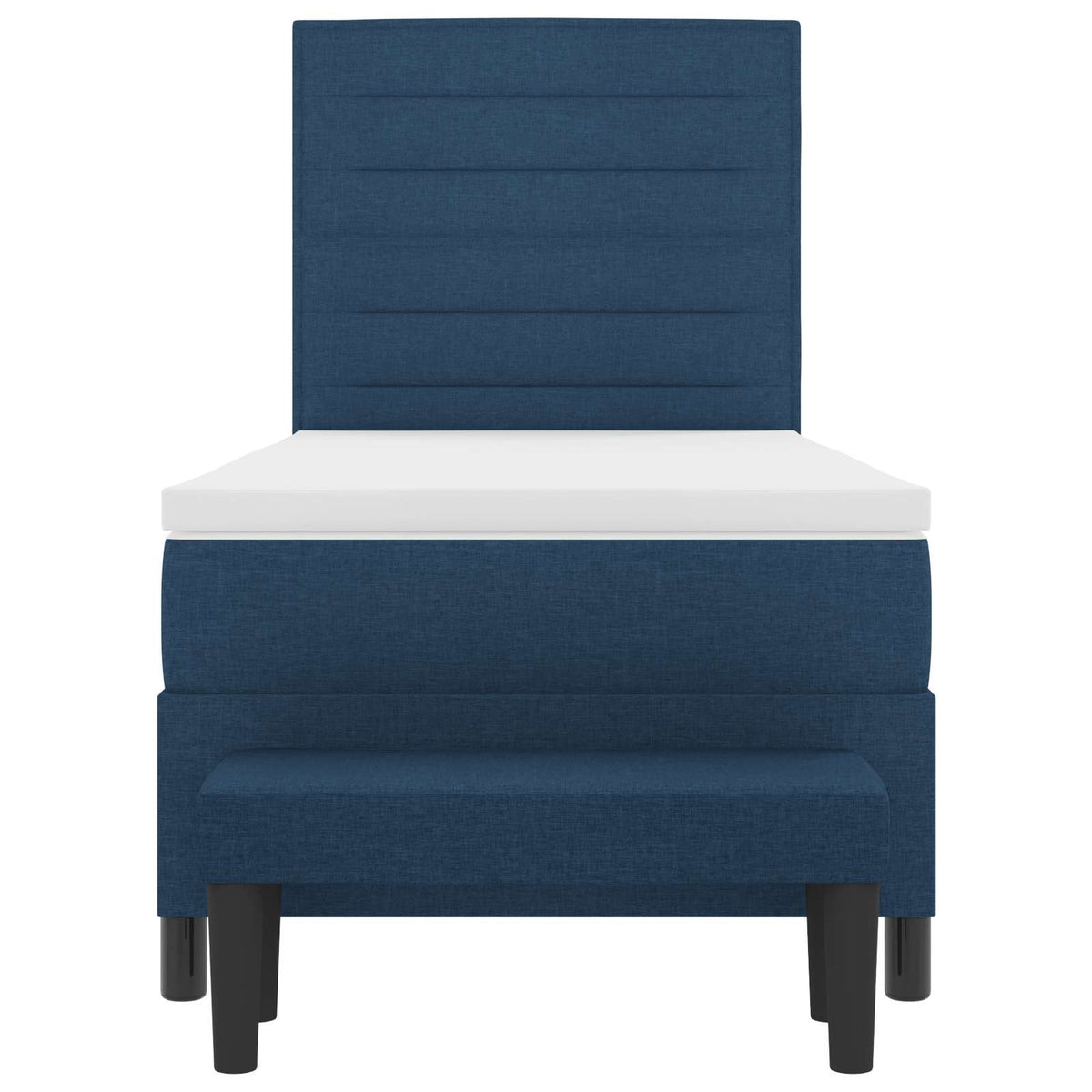 Boxspringbett mit Kopfteil Blau 90 x 190 cm Stoff