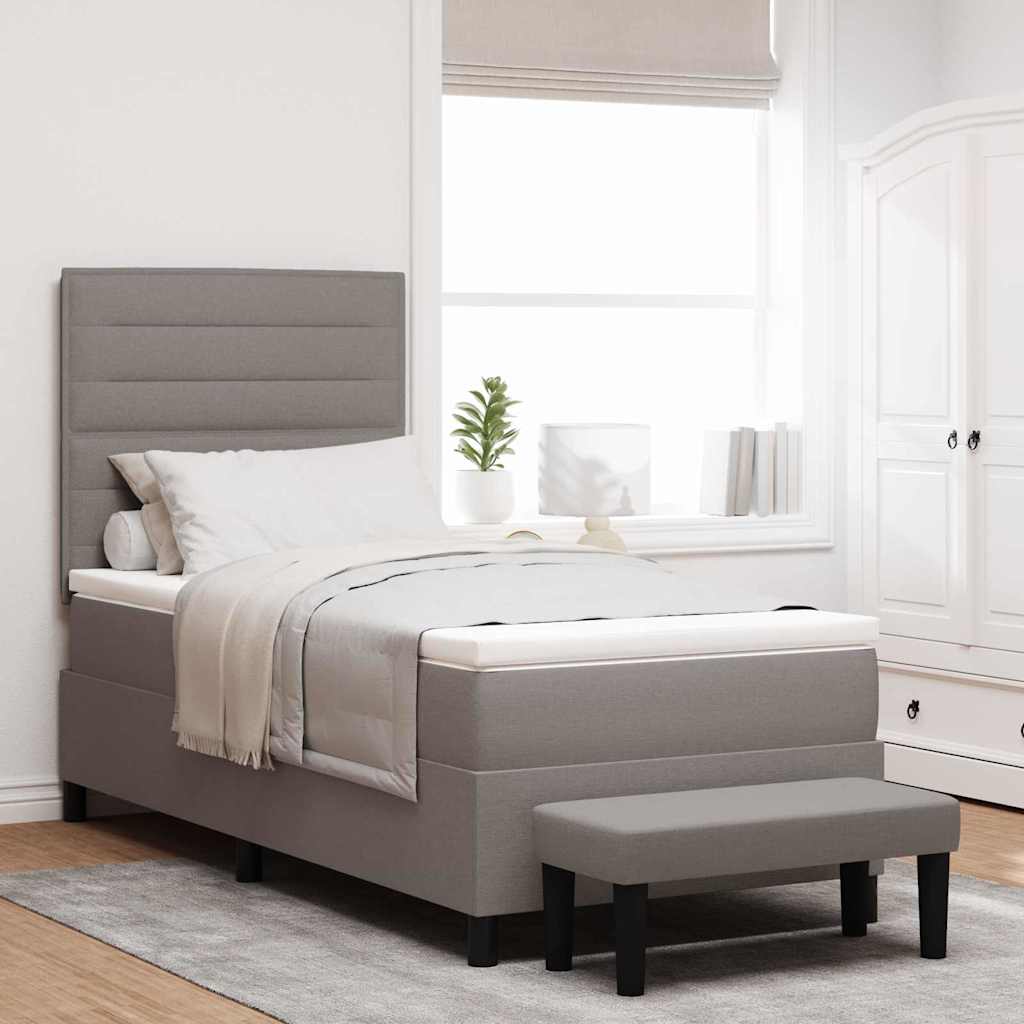 Boxspringbett mit Kopfteil Taupe 90 x 200 cm Stoff