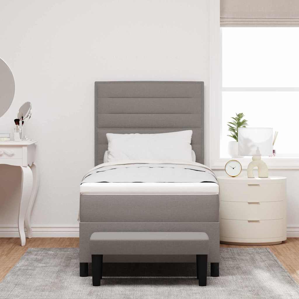 Boxspringbett mit Kopfteil Taupe 90 x 200 cm Stoff