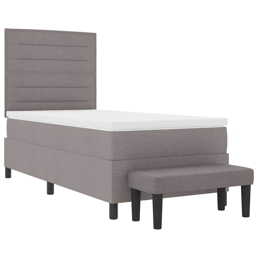 Boxspringbett mit Kopfteil Taupe 90 x 200 cm Stoff