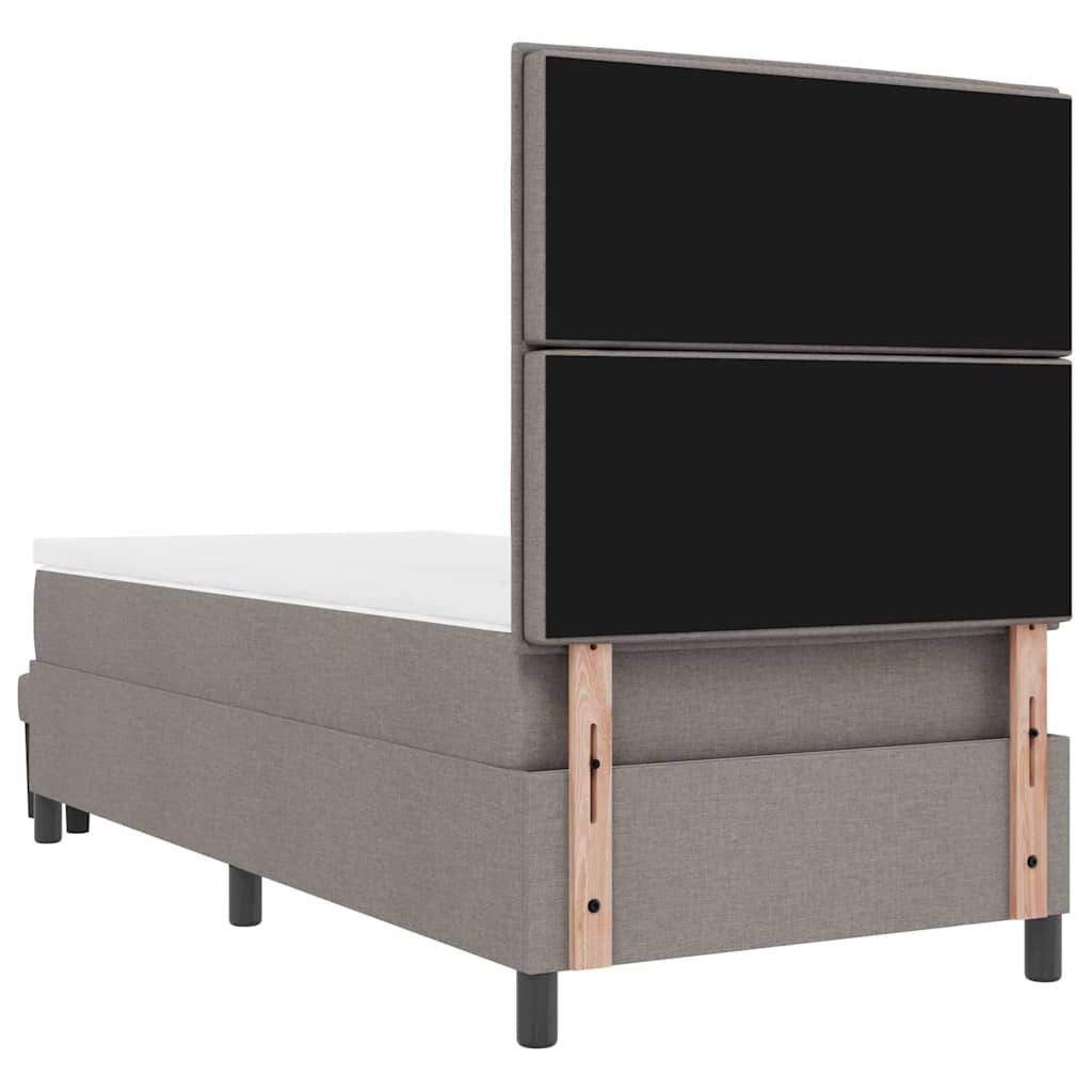 Boxspringbett mit Kopfteil Taupe 90 x 200 cm Stoff