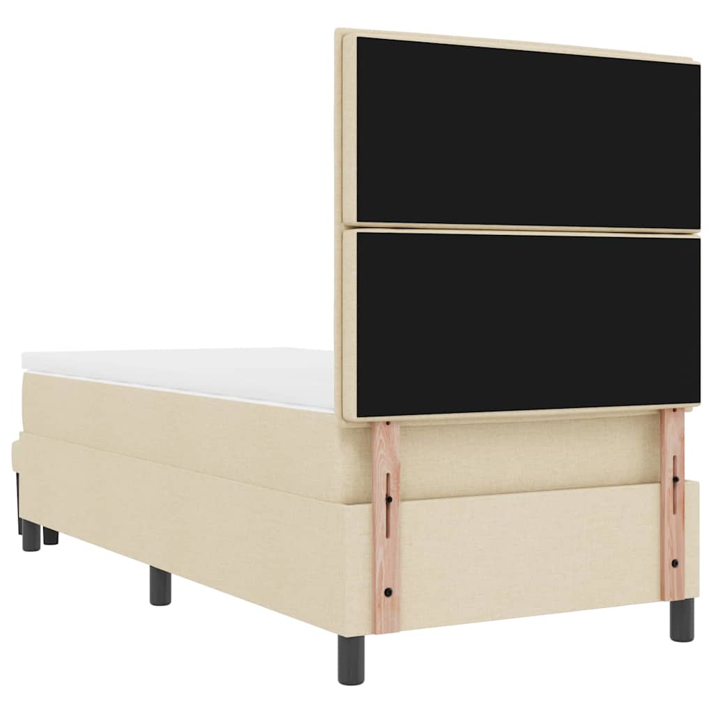 Boxspringbett mit Kopfteil Creme 90 x 200 cm Stoff