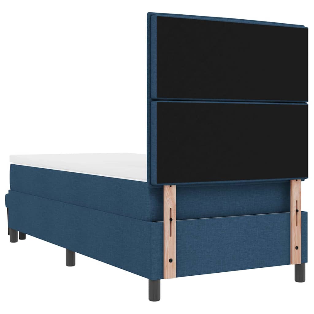 Boxspringbett mit Kopfteil Blau 90 x 200 cm Stoff