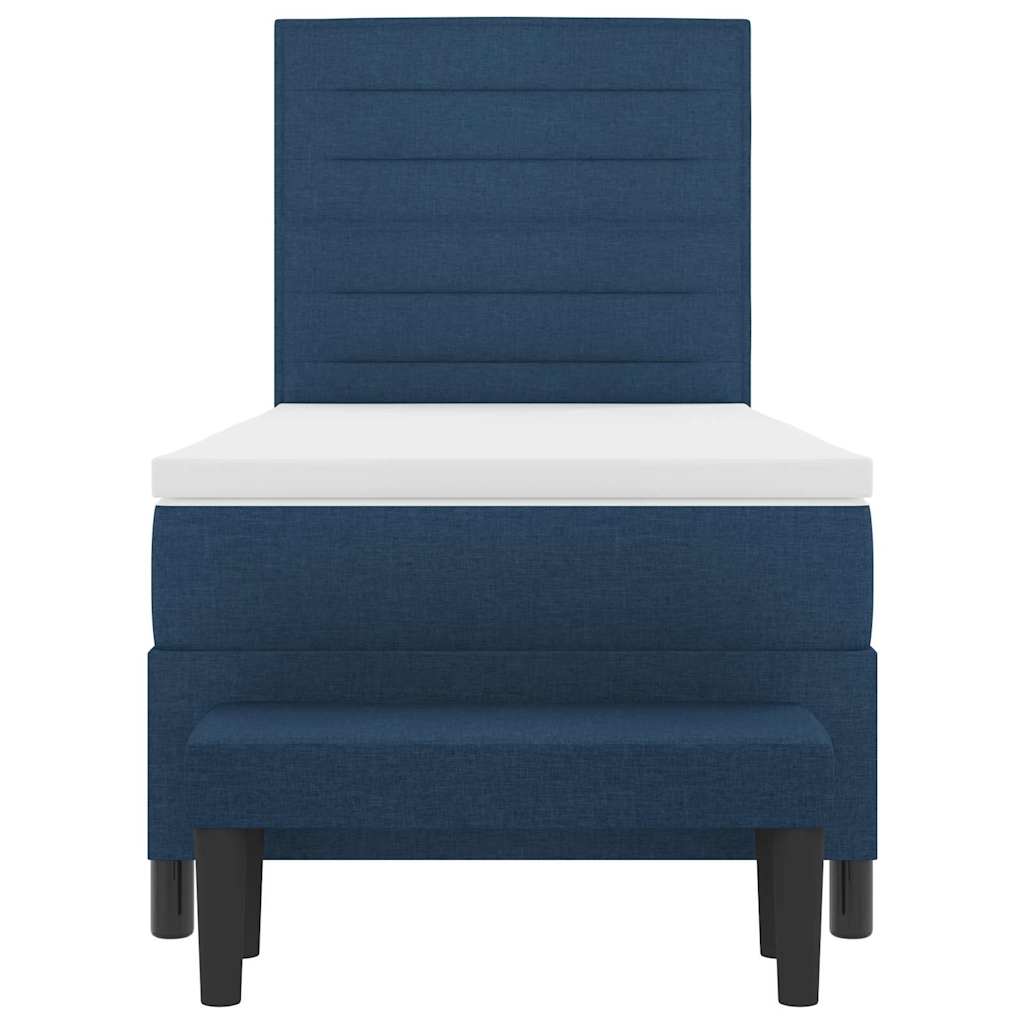Boxspringbett mit Kopfteil Blau 90 x 200 cm Stoff