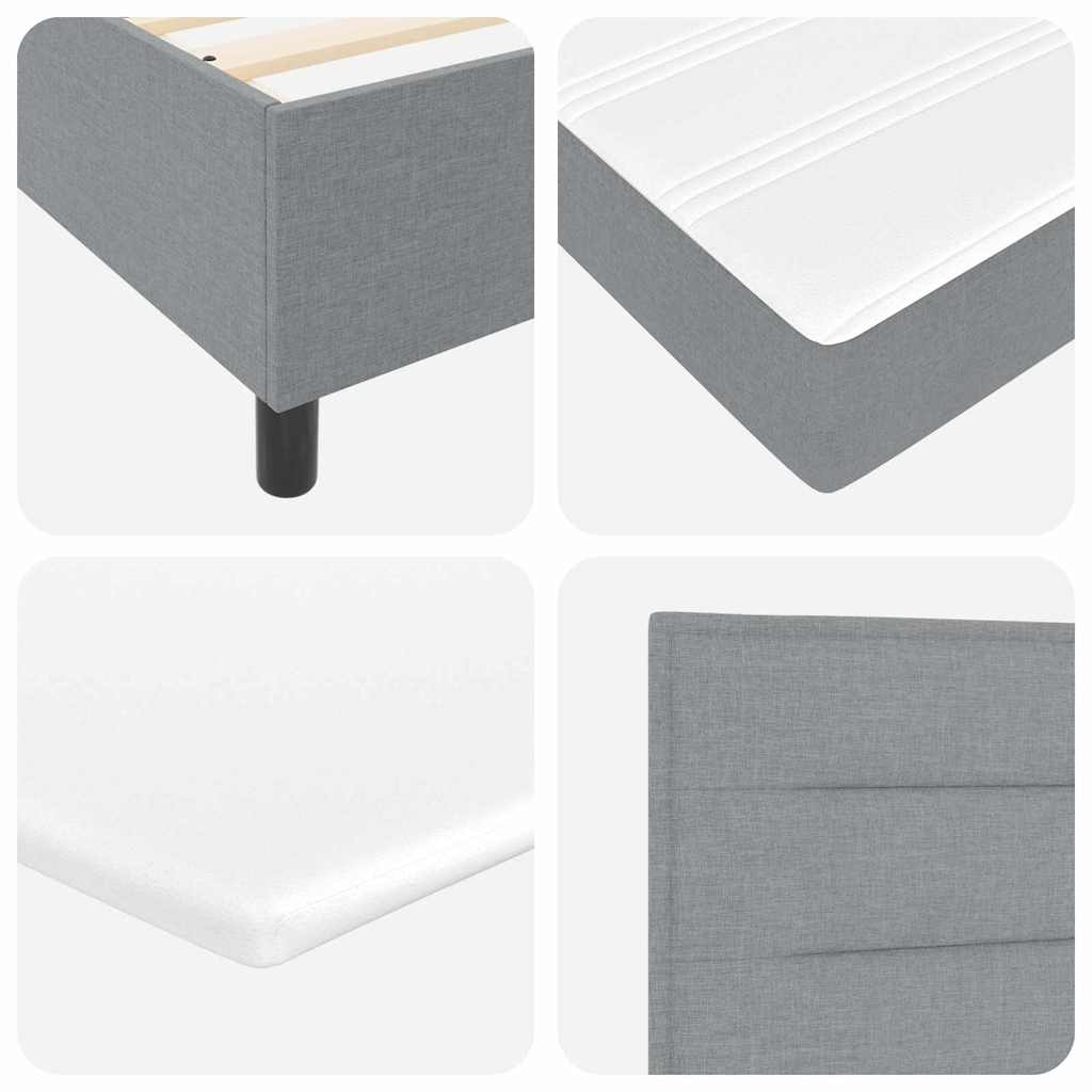 Boxspringbett mit Kopfteil Hellgrau 120 x 190 cm Stoff
