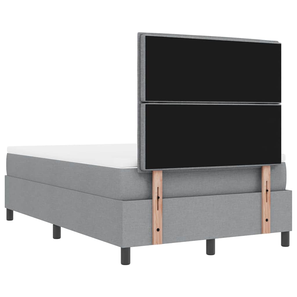 Boxspringbett mit Kopfteil Hellgrau 120 x 190 cm Stoff