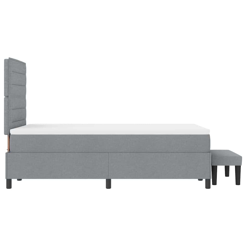 Boxspringbett mit Kopfteil Hellgrau 120 x 190 cm Stoff