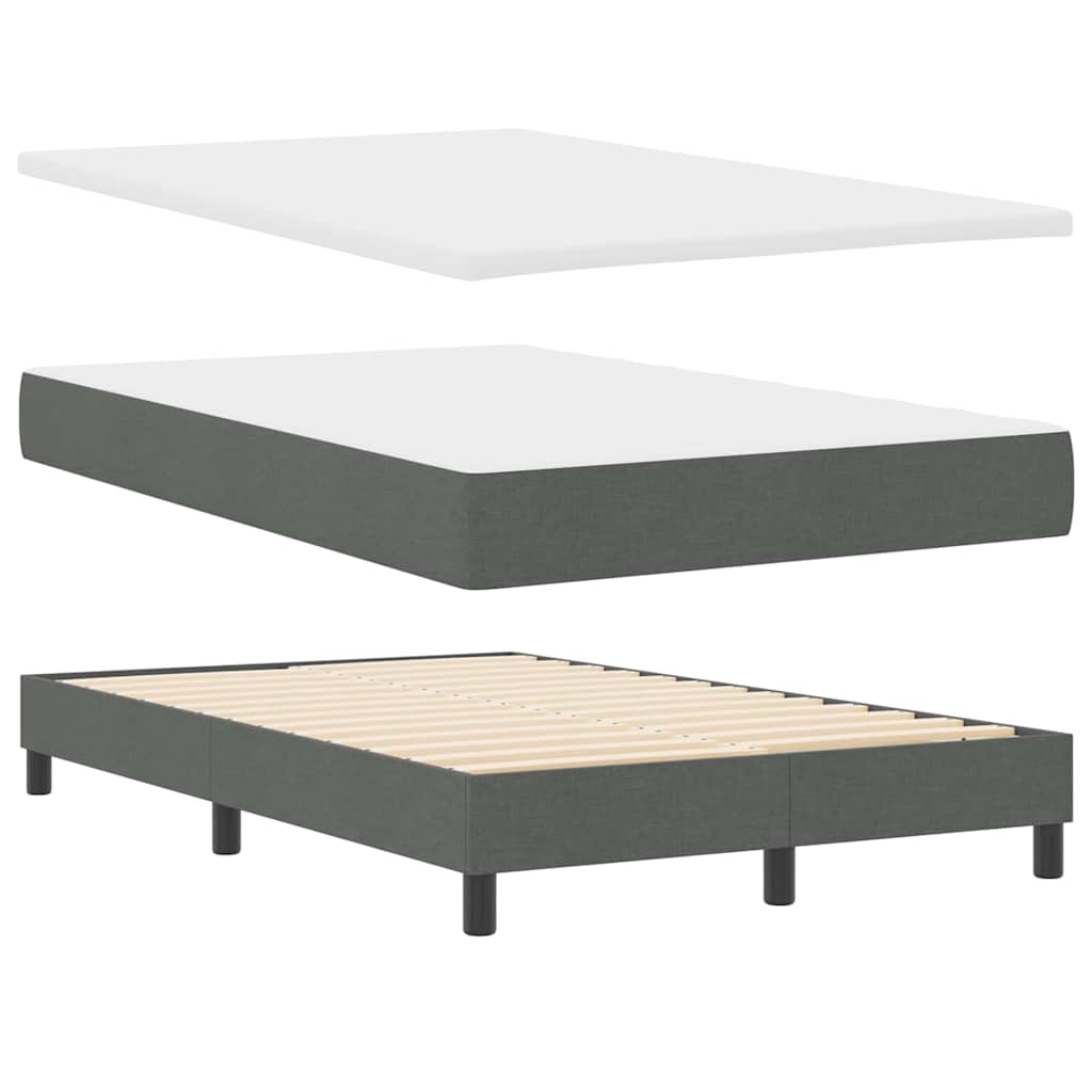 Boxspringbett mit Kopfteil Dunkelgrau 120 x 190 cm Stoff