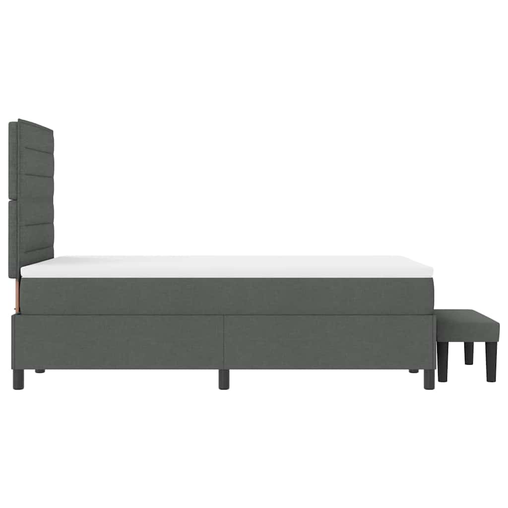 Boxspringbett mit Kopfteil Dunkelgrau 120 x 190 cm Stoff