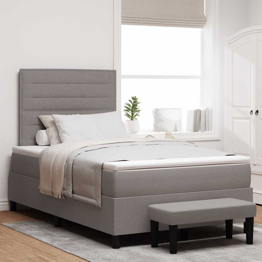 Boxspringbett mit Matratze Taupe 120 x 190 cm Stoff