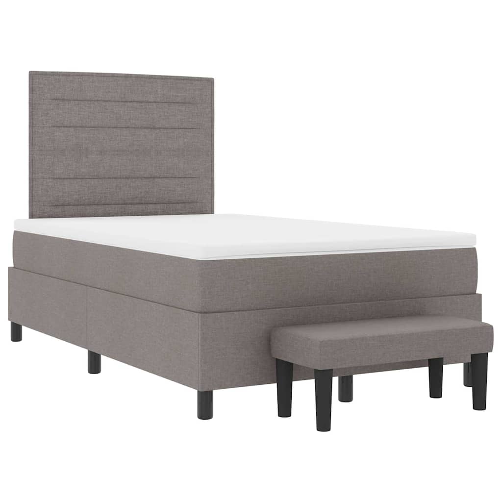 Boxspringbett mit Matratze Taupe 120 x 190 cm Stoff