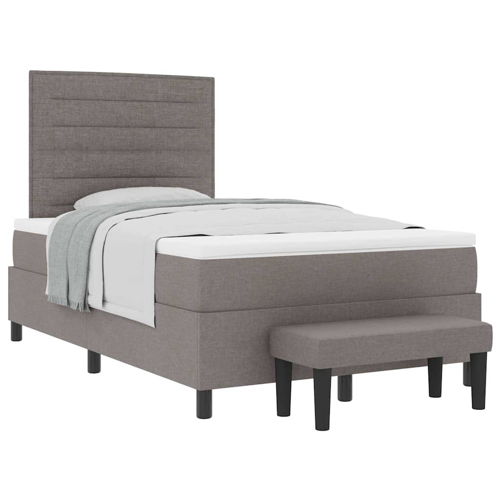 Boxspringbett mit Matratze Taupe 120 x 190 cm Stoff