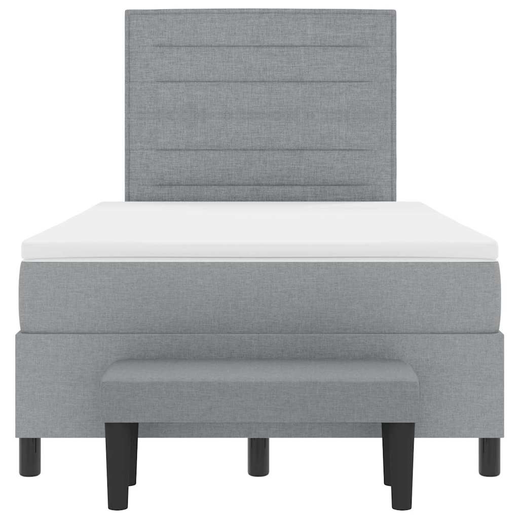 Boxspringbett mit Kissen Hellgrau 120 x 200 cm Stoff