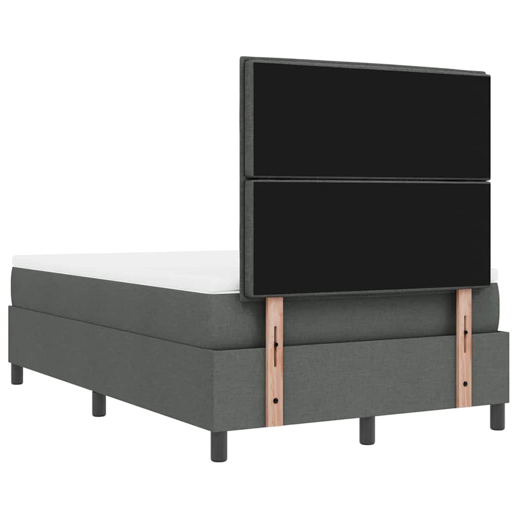 Boxspringbett mit Kissen Dunkelgrau 120 x 200 cm Stoff