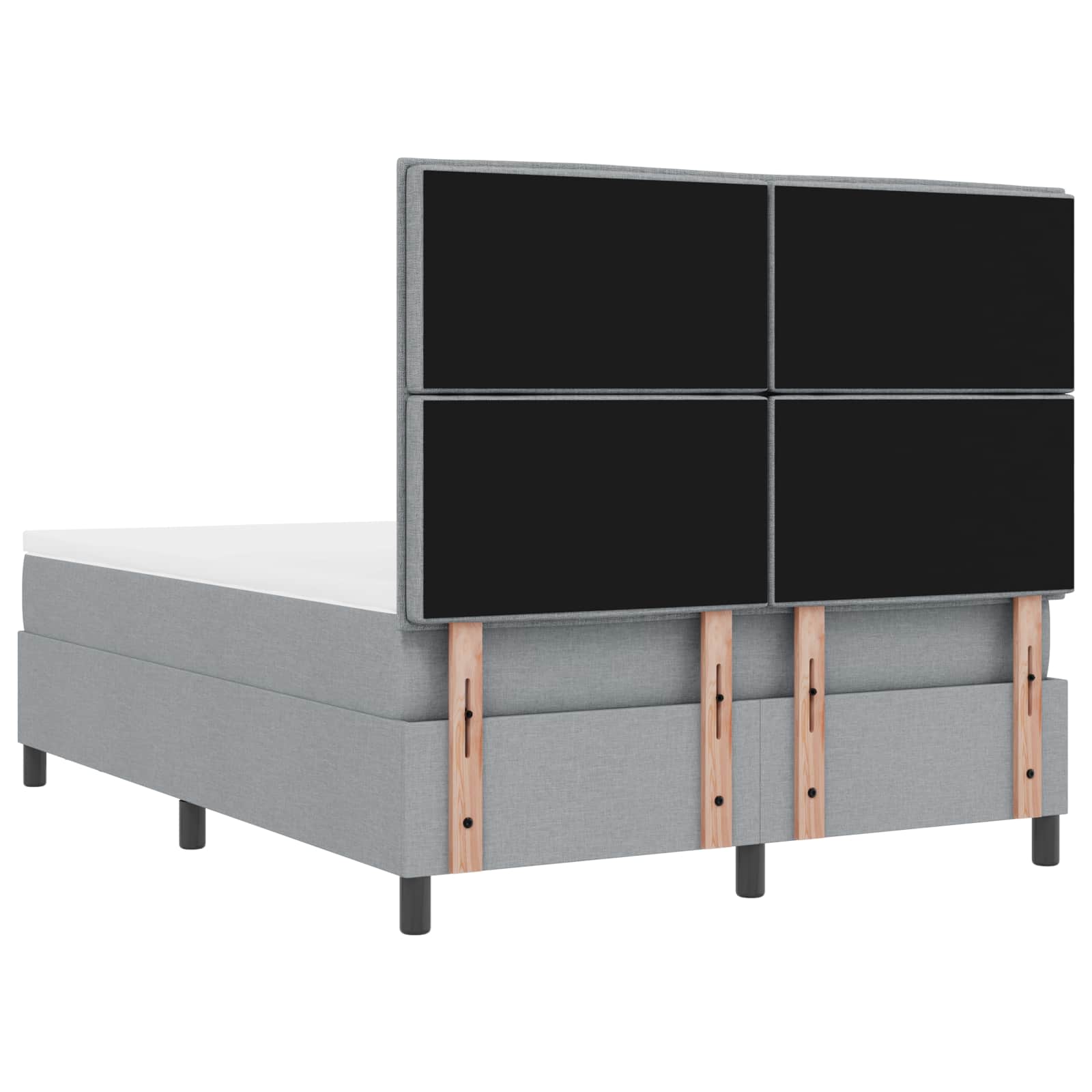 Boxspringbett mit Kopfteil Hellgrau 140 x 190 cm Stoff