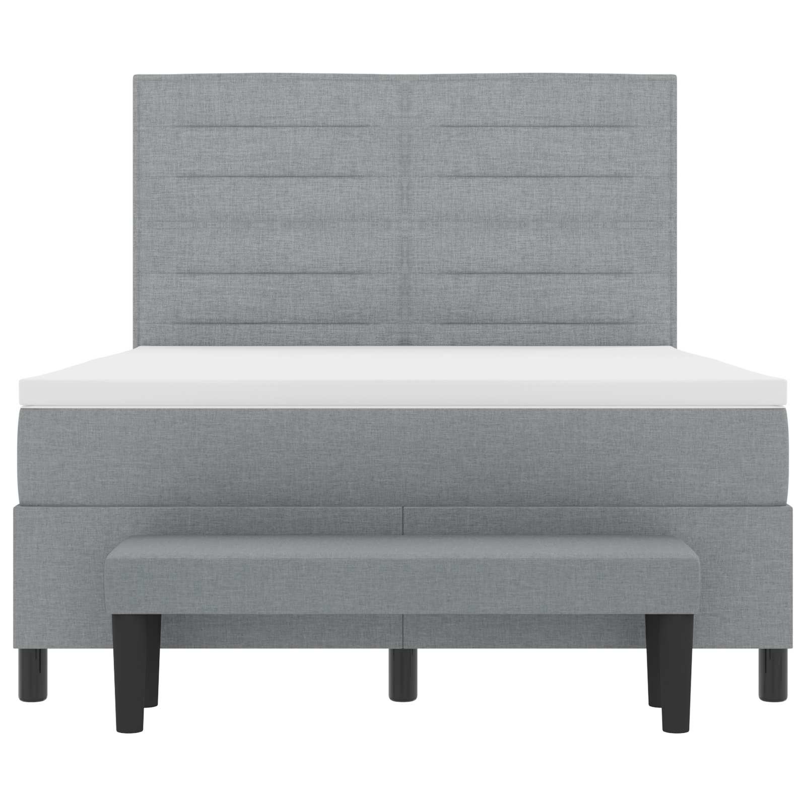 Boxspringbett mit Kopfteil Hellgrau 140 x 190 cm Stoff