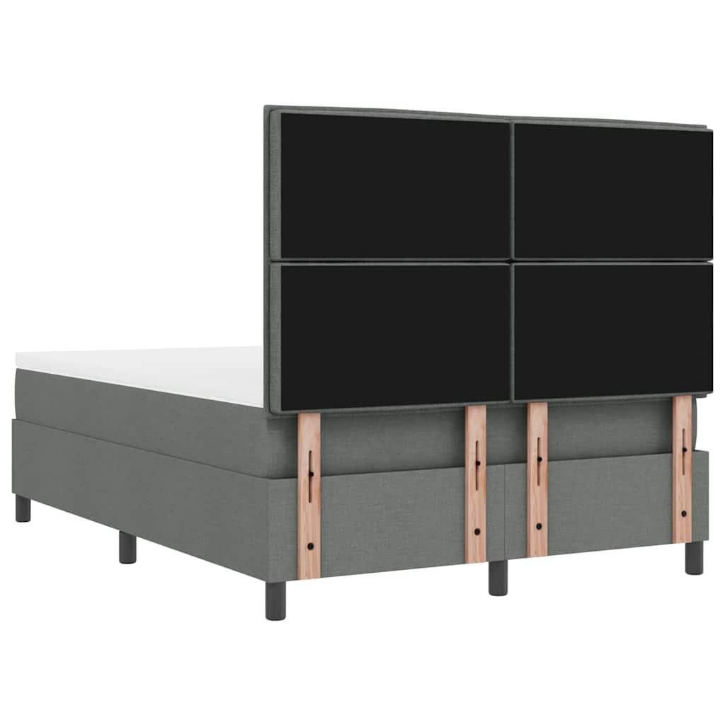 Boxspringbett mit Kissen Dunkelgrau 140 x 190 cm Stoff