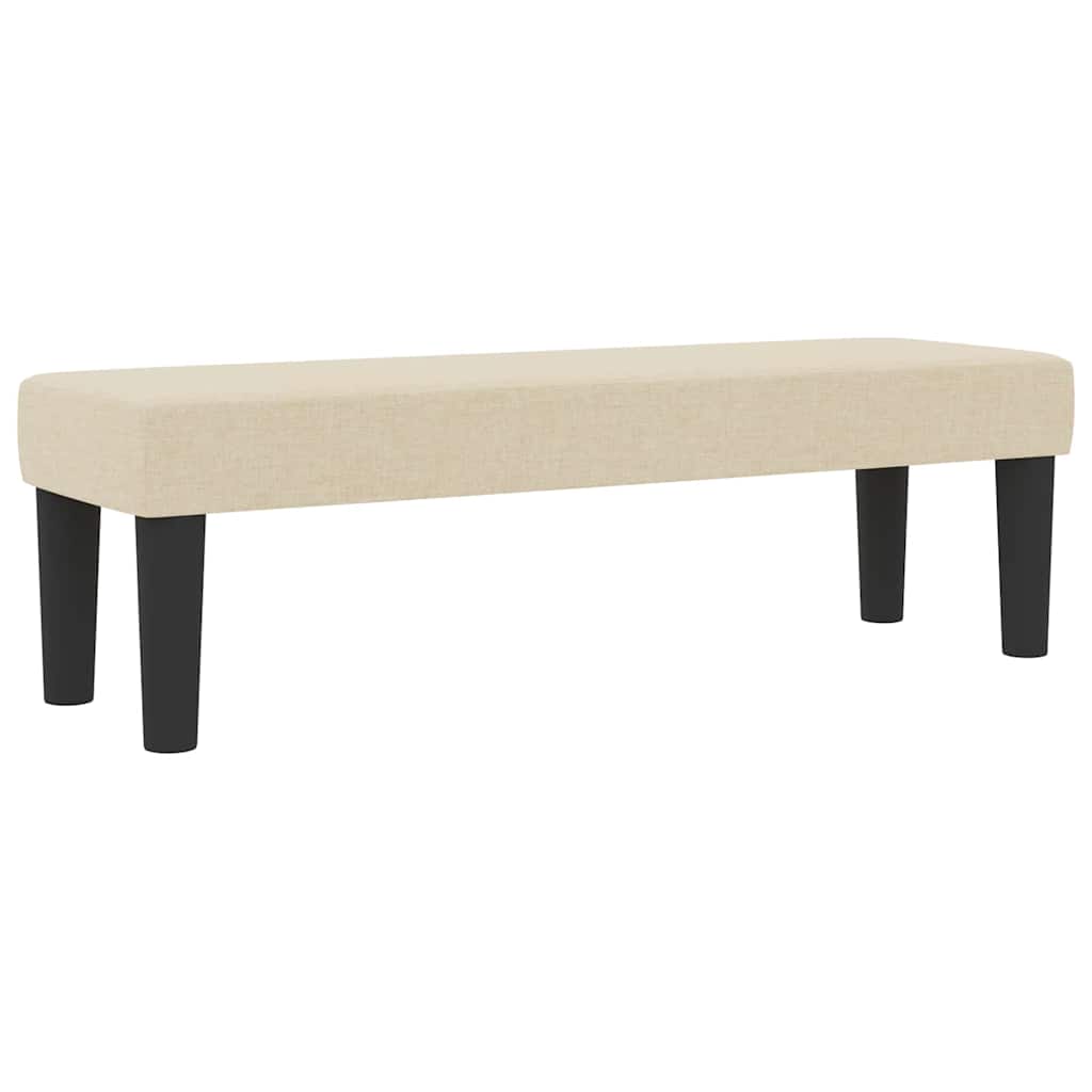 Boxspringbett mit Kopfteil Creme 140 x 190 cm Stoff