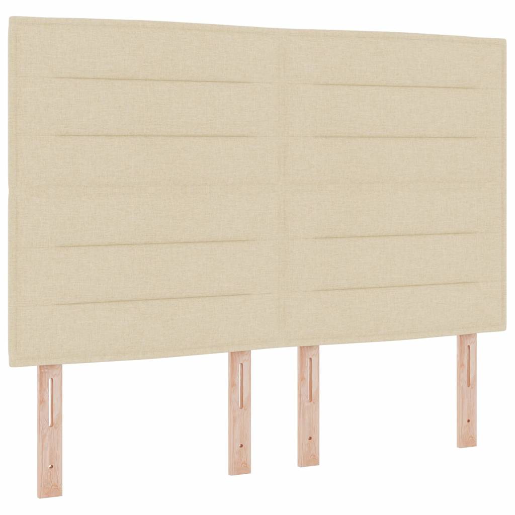 Boxspringbett mit Kopfteil Creme 140 x 190 cm Stoff