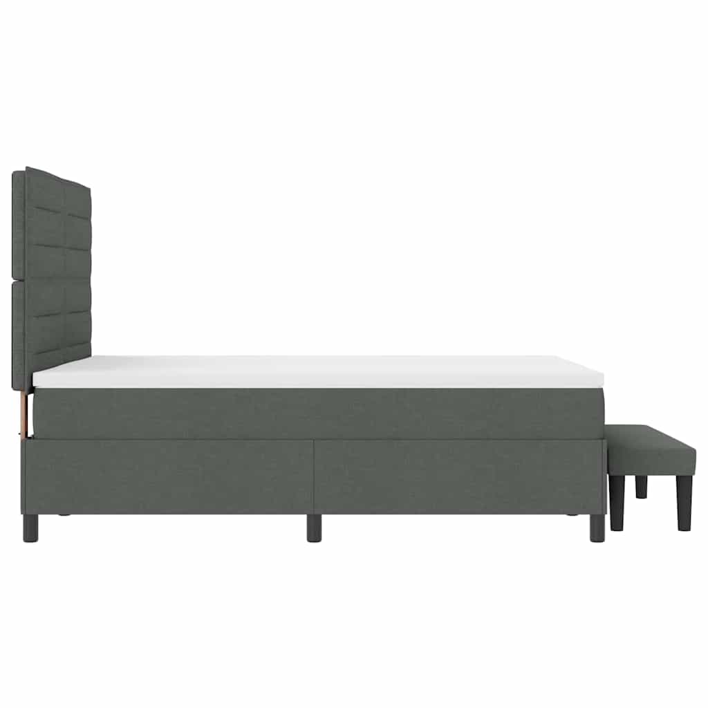 Boxspringbett mit Kopfteil Dunkelgrau 140 x 200 cm Stoff