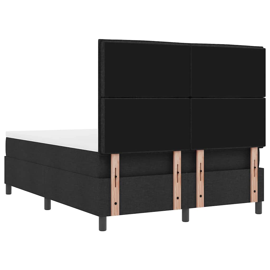 Boxspringbett mit Kopfteil Schwarz 140 x 200 cm Stoff