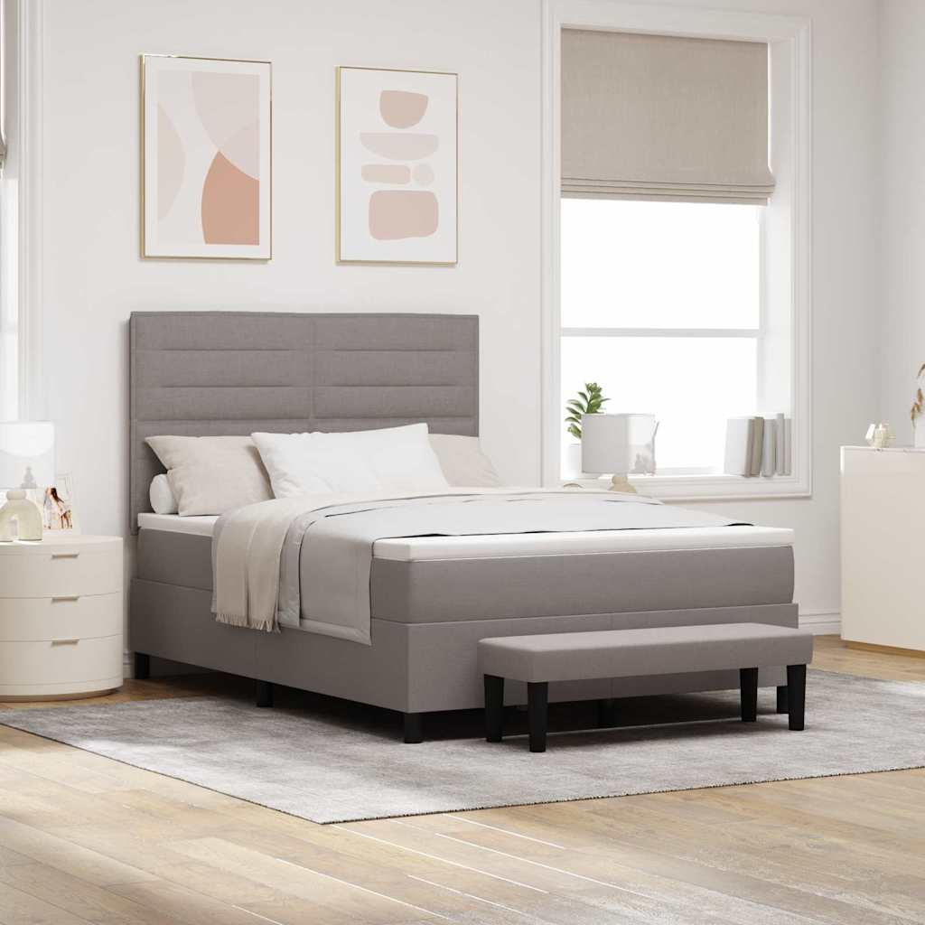 Boxspringbett mit Kopfteil Taupe 140 x 200 cm Stoff