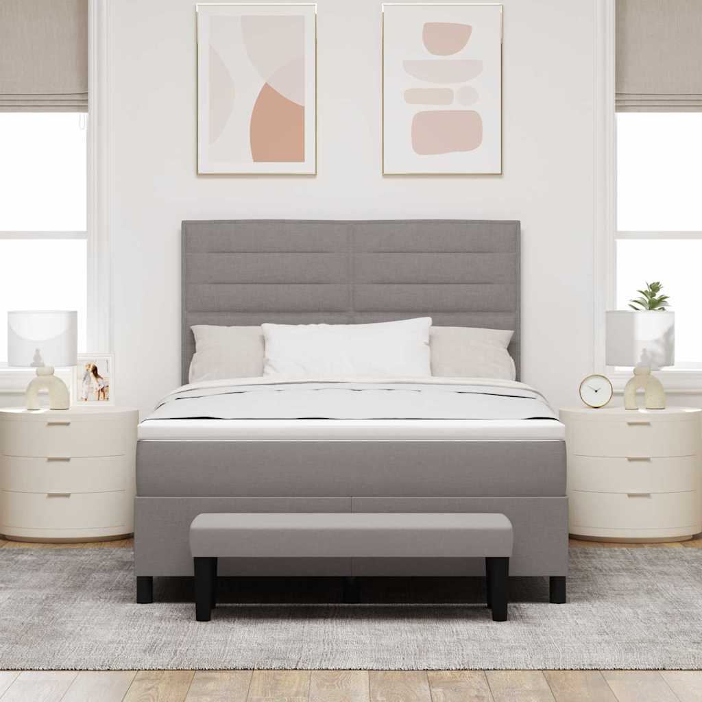 Boxspringbett mit Kopfteil Taupe 140 x 200 cm Stoff