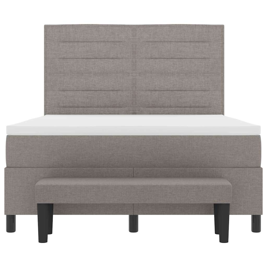 Boxspringbett mit Kopfteil Taupe 140 x 200 cm Stoff