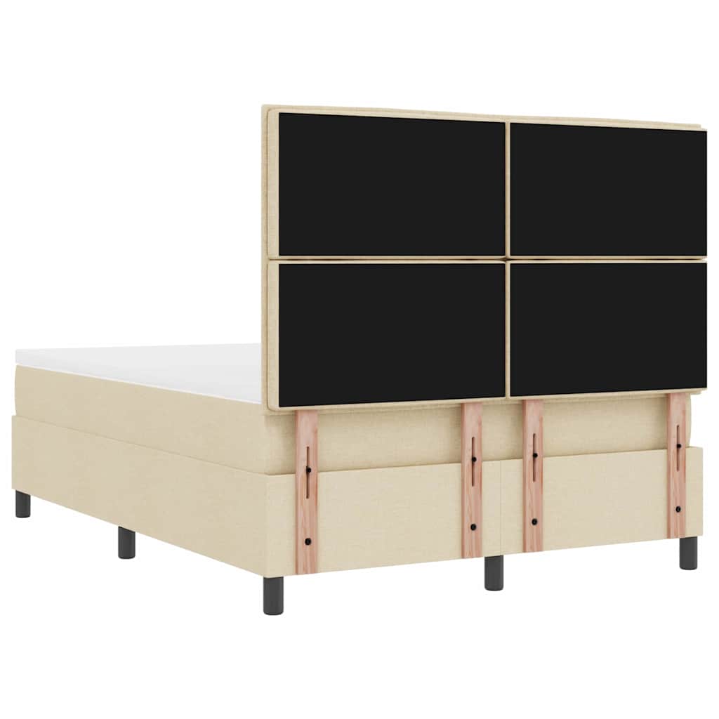 Boxspringbett mit Kopfteil Creme 140 x 200 cm Stoff
