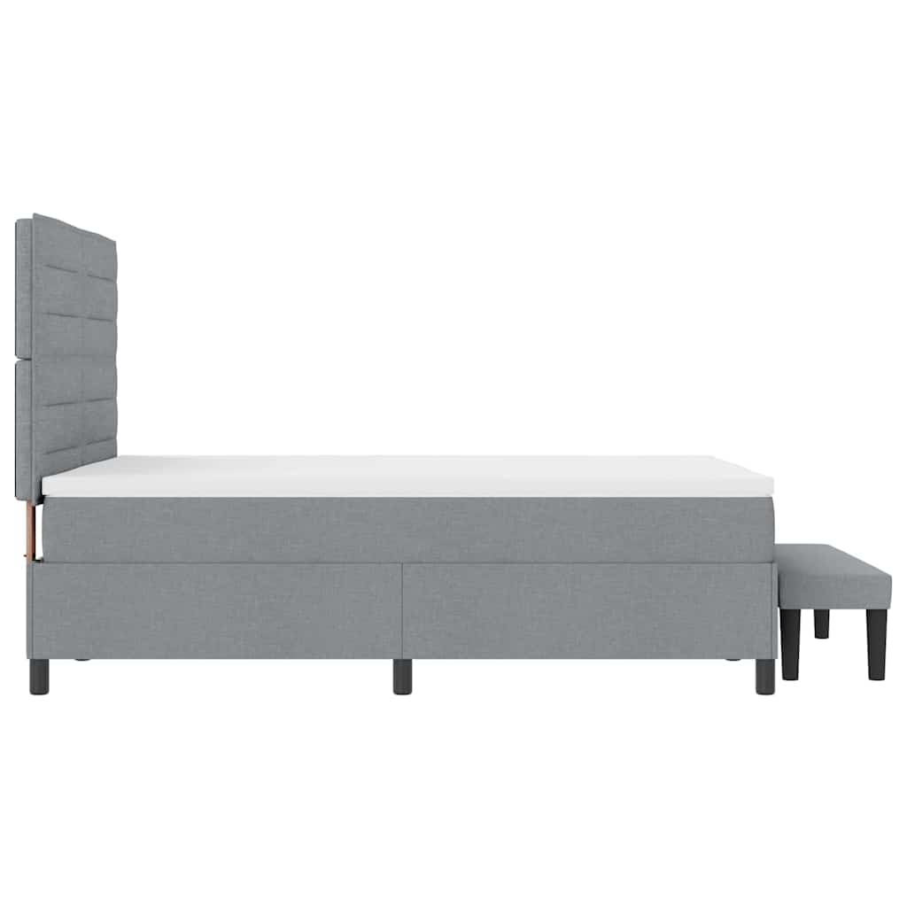 Boxspringbett mit Kopfteil Hellgrau 160 x 200 cm Stoff
